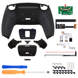 eXtremeRate Black Rubberized Grip  Back Paddles Remappable Rise 2.0 Remap Kit for PS5 Controller, Upgrade Board & Redesigned Back Shell & Back Buttons Attachment for PS5 Controller - Controller NOT Included - XPFU6001