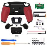 eXtremeRate Red Rubberized Grip Back Paddles Remappable Rise 2.0 Remap Kit for PS5 Controller, Upgrade Board & Redesigned Back Shell & Back Buttons Attachment for PS5 Controller - Controller NOT Included - XPFU6005