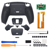 eXtremeRate Rubberized Dark Gray Grip Remappable RISE Remap Kit for PS5 Controller BDM-030/040, Upgrade Board & Redesigned Classic Gray Back Shell & Back Buttons for PS5 Controller - Controller NOT Included - XPFU6013G3