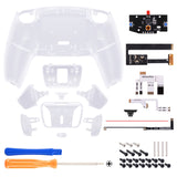 eXtremeRate Clear Remappable RISE4 Remap Kit for PS5 Controller BDM 010 & BDM 020, Upgrade Board & Redesigned Back Shell & 4 Back Buttons for PS5 Controller - Controller NOT Included - YPFM5001