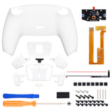 eXtremeRate White Black Remappable RISE4 Remap Kit for PS5 Controller BDM-030/040, Upgrade Board & Redesigned Back Shell & 4 Back Buttons for PS5 Controller - Controller NOT Included - YPFP3006G3