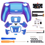 eXtremeRate Chameleon Purple Blue Remappable RISE4 Remap Kit for PS5 Controller BDM 010 & BDM 020, Upgrade Board & Redesigned Back Shell & 4 Back Buttons for PS5 Controller - Controller NOT Included - YPFP3008