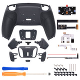 eXtremeRate Dark Gray Rubberized Grip Remappable RISE4 Remap Kit for PS5 Controller BDM-010 & BDM-020, Upgrade Board & Redesigned Classic Gray Back Shell & 4 Back Buttons for PS5 Controller - Controller NOT Included - YPFU6013