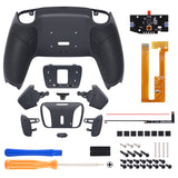 eXtremeRate Rubberized Classic Gray & Dark Gray Remappable RISE4 Remap Kit for PS5 Controller BDM-030/040, Upgrade Board & Redesigned Back Shell & 4 White Back Buttons for PS5 Controller - Controller NOT Included - YPFU6013G3