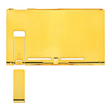 eXtremeRate Chrome Gold Console Back Plate DIY Replacement Housing Shell Case with Kickstand for Nintendo Switch Console - ZD401