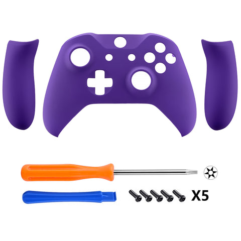 eXtremeRate Soft Touch Purple Upper Housing Shell With Side Rails Panel Replacement Part for Xbox One S /One X Controller - ZSXOFX05