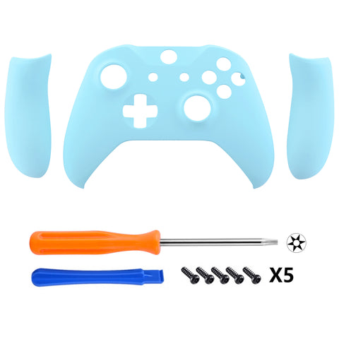 eXtremeRate Heaven Blue Top Shell Front Housing Faceplate Replacement Parts with Side Rails Panel for Xbox One X & One S Controller (Model 1708) - ZSXOFX13
