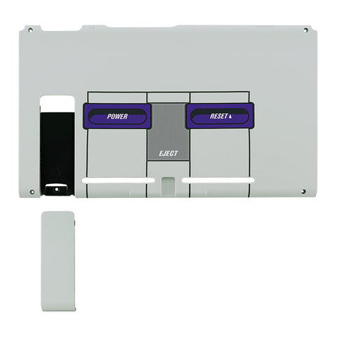 eXtremeRate Classics SNES Style Console Back Plate DIY Replacement Housing Shell Case with Kickstand for Nintendo Switch Console - ZT103