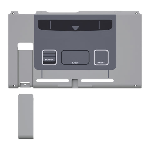 eXtremeRate SFC SNES Classic EU Style Console Back Plate DIY Replacement Housing Shell Case with Kickstand for Nintendo Switch Console - ZT106