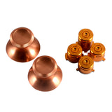 eXtremeRate Metal Gold Alumium Alloy Thumbsticks Bullet ABXY Mod Buttons Replacement Parts for Xbox One Standard, Xbox One Elite, Xbox One S/X Controller - ZXOJ0301