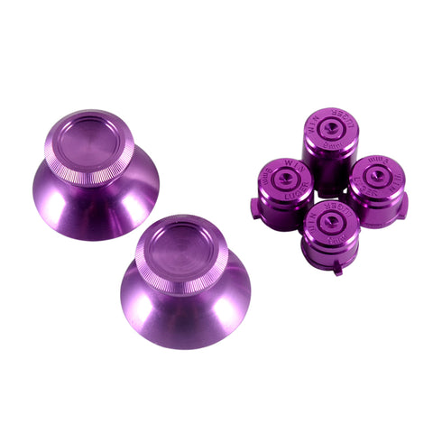 eXtremeRate Metal Pueple Alumium Alloy Thumbsticks Bullet ABXY Mod Buttons Replacement Parts for Xbox One Standard, Xbox One Elite, Xbox One S/X Controller - ZXOJ0308