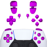 eXtremeRate Replacement D-pad R1 L1 R2 L2 Triggers Share Options Face Buttons, Chrome Purple Full Set Buttons Compatible with ps5 Controller BDM-030/040/050 - Controller NOT Included- JPF2005G3