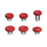 eXtremeRate 6 in 1 Metal Replacement Thumbsticks for Xbox Elite Series 2 Controller, Passion Red & Metallic Silver Swappable Magnetic Analog Stick Joystick Caps for Xbox Elite 2 Core Controller (Model 1797) - IL808