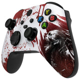 eXtremeRate Blood Zombie ASR Version Front Housing Shell with Accent Rings for Xbox Series X/S Controller, Custom Soft Touch Cover Faceplate for Xbox Core Controller Model 1914 - Controller NOT Included - YX3T113