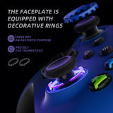 eXtremeRate Rubberized Blue ASR Version Performance Rubberized Grip Front Housing Shell  with Accent Rings for Xbox Series X/S Controller - FX3C3004