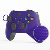 eXtremeRate Rubberized Purple ASR Version Performance Rubberized Grip Front Housing Shell  with Accent Rings for Xbox Series X/S Controller - FX3C3005