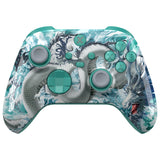 eXtremeRate ASR Version Performance Rubberized Full Set Shell Buttons with Redesigned Grip Diamond Texture Handles Backplate Case for Xbox Series X/S & Xbox Core Controller - Jade Dragon - Cloud Dominator - GVNX3T005
