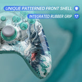 eXtremeRate ASR Version Performance Rubberized Full Set Shell Buttons with Redesigned Grip Diamond Texture Handles Backplate Case for Xbox Series X/S & Xbox Core Controller - Jade Dragon - Cloud Dominator - GVNX3T005