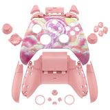 eXtremeRate ASR Version Performance Rubberized Full Set Shell Buttons with Redesigned Grip Diamond Texture Handles Backplate Case for Xbox Series X/S & Xbox Core Controller - Pinky Jellyfish Heaven - GVNX3T003