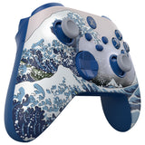 eXtremeRate ASR Version Performance Rubberized Full Set Shell Buttons with Redesigned Grip Diamond Texture Handles Backplate Case for Xbox Series X/S & Xbox Core Controller - The Great Wave - GVNX3T001