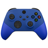 eXtremeRate Rubberized Blue ASR Version Performance Rubberized Grip Front Housing Shell  with Accent Rings for Xbox Series X/S Controller - FX3C3004