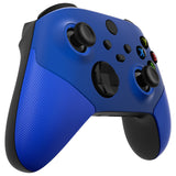 eXtremeRate Rubberized Blue ASR Version Performance Rubberized Grip Front Housing Shell  with Accent Rings for Xbox Series X/S Controller - FX3C3004