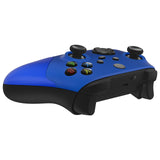 eXtremeRate Rubberized Blue ASR Version Performance Rubberized Grip Front Housing Shell  with Accent Rings for Xbox Series X/S Controller - FX3C3004