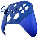 eXtremeRate Rubberized Blue ASR Version Performance Rubberized Grip Front Housing Shell  with Accent Rings for Xbox Series X/S Controller - FX3C3004