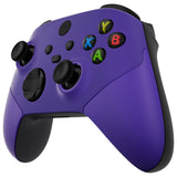 eXtremeRate Rubberized Purple ASR Version Performance Rubberized Grip Front Housing Shell  with Accent Rings for Xbox Series X/S Controller - FX3C3005