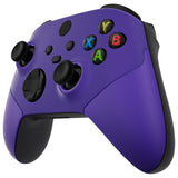 eXtremeRate Rubberized Purple ASR Version Performance Rubberized Grip Front Housing Shell  with Accent Rings for Xbox Series X/S Controller - FX3C3005