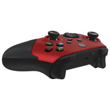 eXtremeRate Rubberized Scarlet Red & Black ASR Version Performance Rubberized Grip Front Housing Shell  with Accent Rings for Xbox Series X/S Controller - FX3C3003