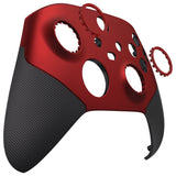 eXtremeRate Rubberized Scarlet Red & Black ASR Version Performance Rubberized Grip Front Housing Shell  with Accent Rings for Xbox Series X/S Controller - FX3C3003