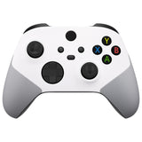 eXtremeRate Rubberized White & Gray ASR Version Performance Rubberized Grip Front Housing Shell  with Accent Rings for Xbox Series X/S Controller - FX3C3009