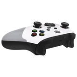 eXtremeRate Rubberized White & Gray ASR Version Performance Rubberized Grip Front Housing Shell  with Accent Rings for Xbox Series X/S Controller - FX3C3009