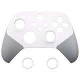 eXtremeRate Rubberized White & Gray ASR Version Performance Rubberized Grip Front Housing Shell  with Accent Rings for Xbox Series X/S Controller - FX3C3009
