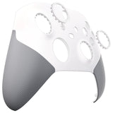 eXtremeRate Rubberized White & Gray ASR Version Performance Rubberized Grip Front Housing Shell  with Accent Rings for Xbox Series X/S Controller - FX3C3009