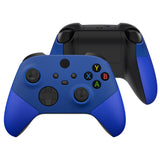 eXtremeRate Rubberized Blue ASR Version Performance Rubberized Side Rails Front Shell with Accent Rings for Xbox Series X/S Controller - ZX3C3004