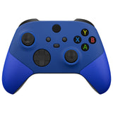 eXtremeRate Rubberized Blue ASR Version Performance Rubberized Side Rails Front Shell with Accent Rings for Xbox Series X/S Controller - ZX3C3004