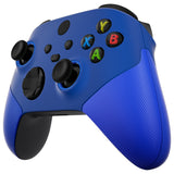 eXtremeRate Rubberized Blue ASR Version Performance Rubberized Side Rails Front Shell with Accent Rings for Xbox Series X/S Controller - ZX3C3004