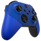 eXtremeRate Rubberized Blue ASR Version Performance Rubberized Side Rails Front Shell with Accent Rings for Xbox Series X/S Controller - ZX3C3004