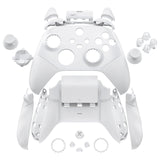 eXtremeRate ASR Version Performance Redesigned Full Set Shell Buttons with Ergonomic Trigger Stop Rubberized Grip for Xbox Series X/S Controller & Xbox Core Controller - Diamond Frosted White - KDXX3C006