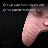 eXtremeRate ASR Version Performance Redesigned Full Set Shell Buttons with Ergonomic Trigger Stop Rubberized Grip for Xbox Series X/S Controller & Xbox Core Controller - Diamond Pale Red - KDXX3C003