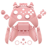 eXtremeRate ASR Version Performance Redesigned Full Set Shell Buttons with Ergonomic Trigger Stop Rubberized Grip for Xbox Series X/S Controller & Xbox Core Controller - Diamond Pale Red - KDXX3C003