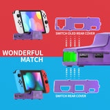 eXtremeRate AiryDocky DIY Kit Clear Atomic Purple Replacement Case for Nintendo Switch Dock, Redesigned Portable Mini Dock Shell Cover for Nintendo Switch OLED - Shells Only, Dock & Circuit Board NOT Included - LLNSM004