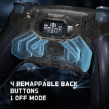 eXtremeRate BEYOND Back Paddles Kit with OLED Display & Redesigned Ergonomic Grips for PS5 Edge Controller - Rubberized Clear & Black - BYNEGU006