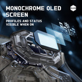 eXtremeRate BEYOND Back Paddles Kit with OLED Display & Redesigned Ergonomic Grips for PS5 Edge Controller - Rubberized Clear & Black - BYNEGU006