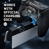 eXtremeRate BEYOND Back Paddles Kit with OLED Display & Redesigned Ergonomic Grips for PS5 Edge Controller - Rubberized Clear & Black - BYNEGU006