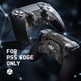 eXtremeRate BEYOND Back Paddles Kit with OLED Display & Redesigned Ergonomic Grips for PS5 Edge Controller - Rubberized Clear & Black - BYNEGU006