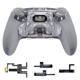 eXtremeRate BEYOND Back Paddles Kit with OLED Display & Redesigned Ergonomic Grips for PS5 Edge Controller - Rubberized Clear & Gray - BYNEGU005