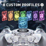 eXtremeRate BEYOND Back Paddles Kit with OLED Display & Redesigned Ergonomic Grips for PS5 Edge Controller - Rubberized Clear & Gray - BYNEGU005